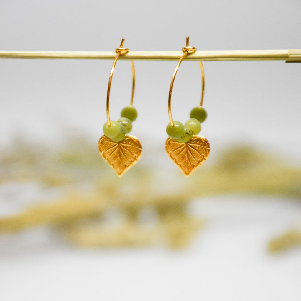 Boucles d'oreilles Feuilles de Tilleul