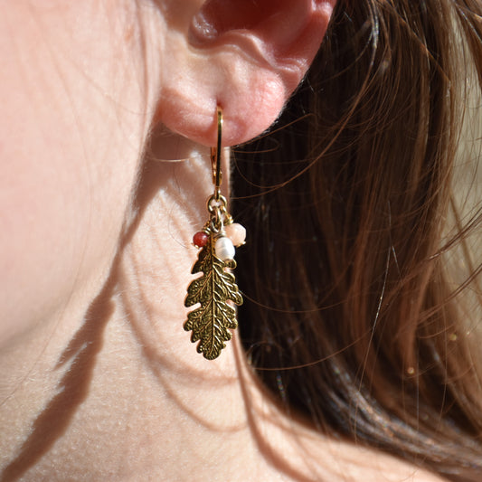 Boucles d'oreilles Feuilles de Chêne